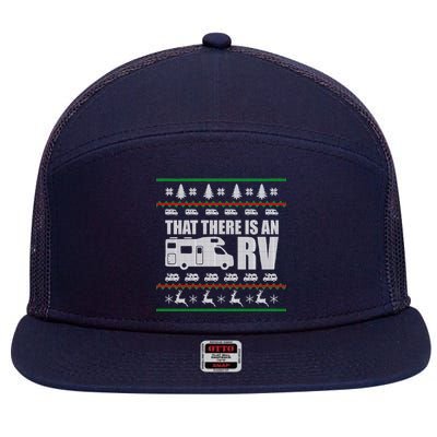 That There Is An RV Ugly Christmas 7 Panel Mesh Trucker Snapback Hat