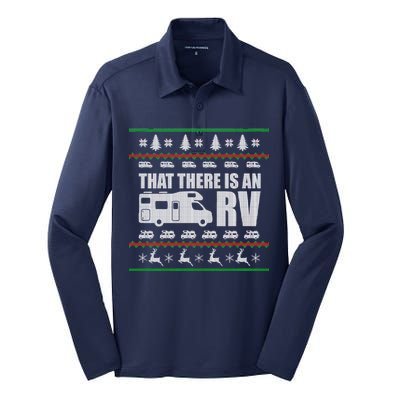 That There Is An RV Ugly Christmas Silk Touch Performance Long Sleeve Polo