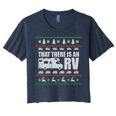 That There Is An RV Ugly Christmas Women's Crop Top Tee