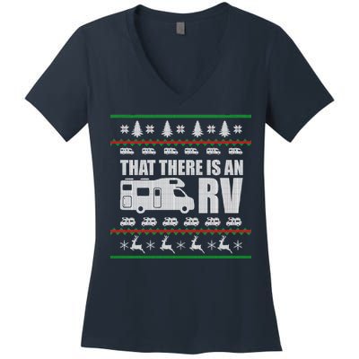 That There Is An RV Ugly Christmas Women's V-Neck T-Shirt