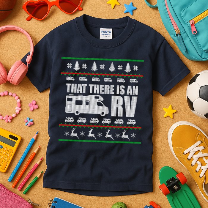 That There Is An RV Ugly Christmas Kids T-Shirt