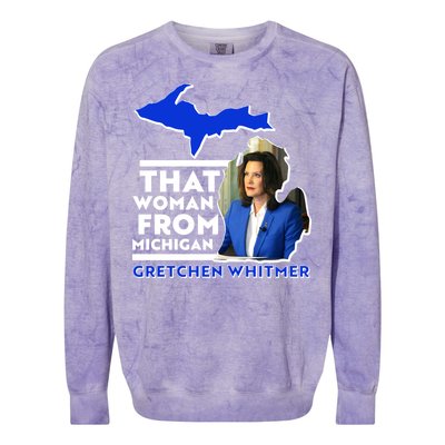 That Woman From Michigan Gretchen Whitmer Colorblast Crewneck Sweatshirt