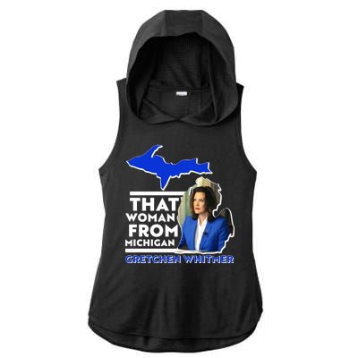 That Woman From Michigan Gretchen Whitmer Ladies PosiCharge Tri-Blend Wicking Draft Hoodie Tank