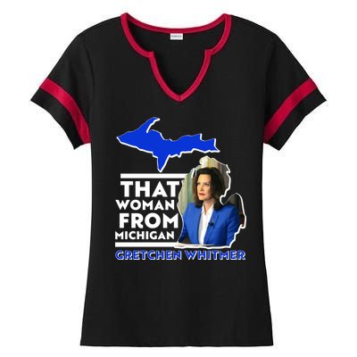 That Woman From Michigan Gretchen Whitmer Ladies Halftime Notch Neck Tee