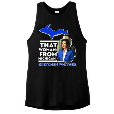 That Woman From Michigan Gretchen Whitmer Ladies PosiCharge Tri-Blend Wicking Tank