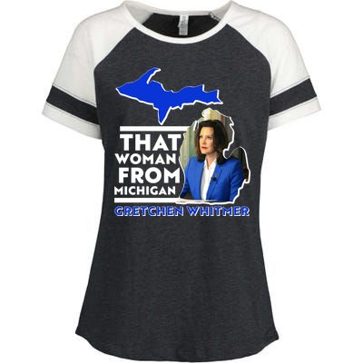 That Woman From Michigan Gretchen Whitmer Enza Ladies Jersey Colorblock Tee