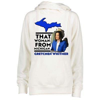 That Woman From Michigan Gretchen Whitmer Womens Funnel Neck Pullover Hood