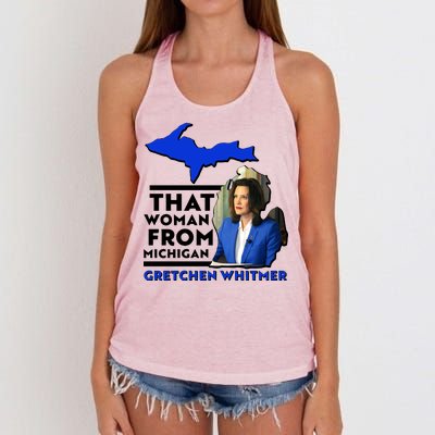 That Woman From Michigan Gretchen Whitmer Women's Knotted Racerback Tank