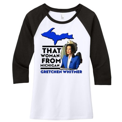 That Woman From Michigan Gretchen Whitmer Women's Tri-Blend 3/4-Sleeve Raglan Shirt