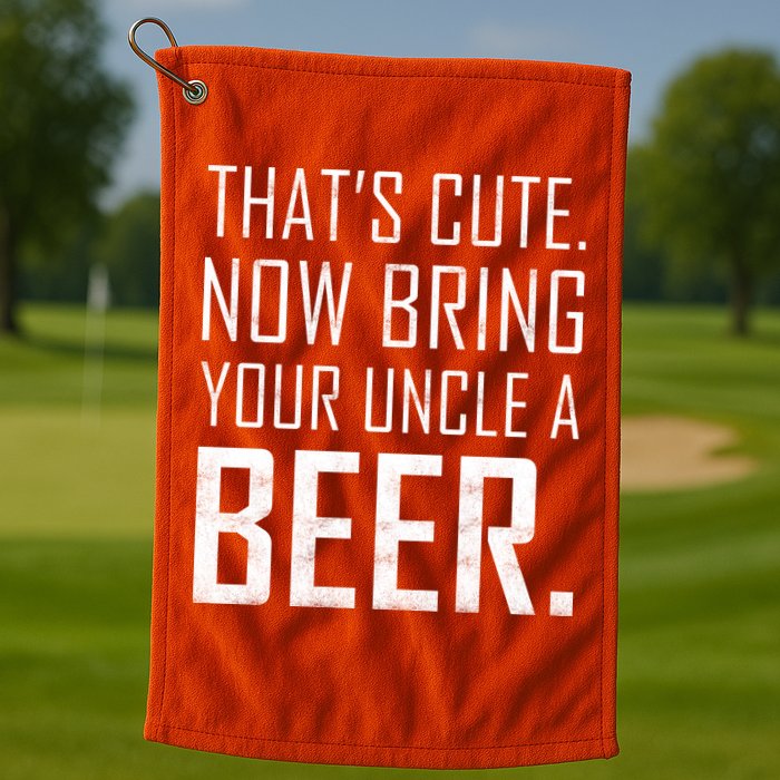 That's Cute Now Bring Your Uncle A Beer Golf Towel