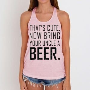 That's Cute Now Bring Your Uncle A Beer Women's Knotted Racerback Tank