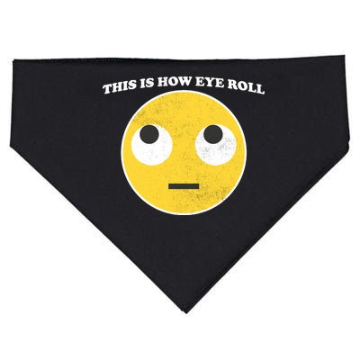 That's How I Roll Eyes Emoji Face USA-Made Doggie Bandana