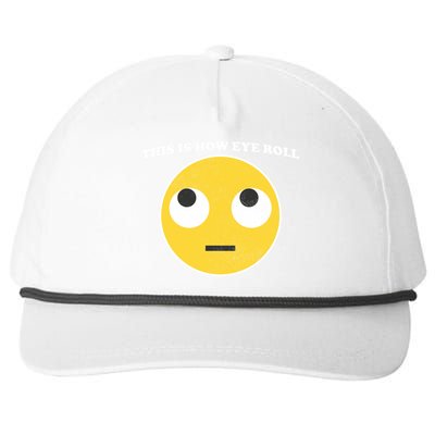 That's How I Roll Eyes Emoji Face Snapback Five-Panel Rope Hat