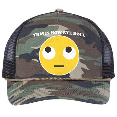 That's How I Roll Eyes Emoji Face Retro Rope Trucker Hat Cap