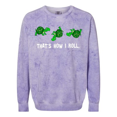 That's How I Roll Turtle Colorblast Crewneck Sweatshirt