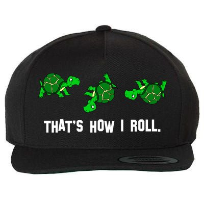 That's How I Roll Turtle Wool Snapback Cap