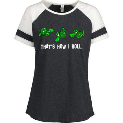 That's How I Roll Turtle Enza Ladies Jersey Colorblock Tee