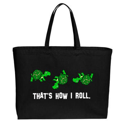 That's How I Roll Turtle Cotton Canvas Jumbo Tote