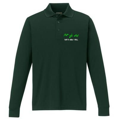 That's How I Roll Turtle Performance Long Sleeve Polo