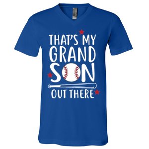 That's My Grandson Out There V-Neck T-Shirt