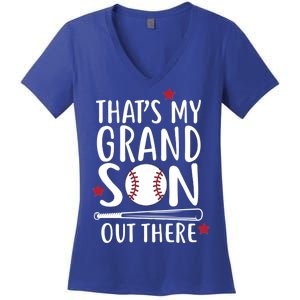 That's My Grandson Out There Women's V-Neck T-Shirt