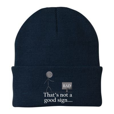 That's Not a Good Sign Funny Stick Figure Knit Cap Winter Beanie