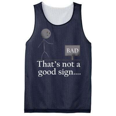 That's Not a Good Sign Funny Stick Figure Mesh Reversible Basketball Jersey Tank