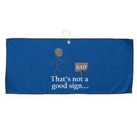 That's Not a Good Sign Funny Stick Figure Large Microfiber Waffle Golf Towel