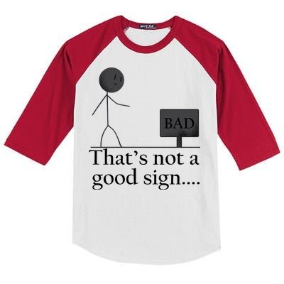 That's Not a Good Sign Funny Stick Figure Kids Colorblock Raglan Jersey