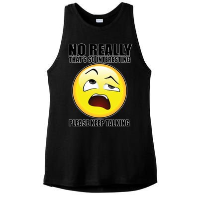 That's So Interesting Keep Talking Emoji Face Ladies PosiCharge Tri-Blend Wicking Tank