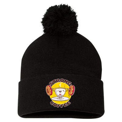 That's Some Strong Coffee Donuts Pom Pom 12in Knit Beanie