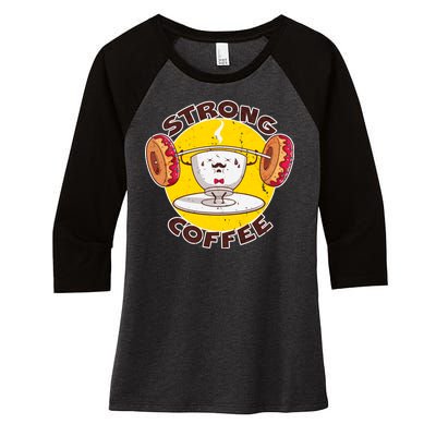 That's Some Strong Coffee Donuts Women's Tri-Blend 3/4-Sleeve Raglan Shirt