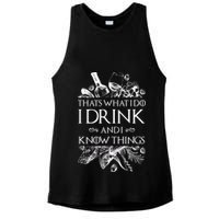 That's What I Do I Drink And I Know Ladies PosiCharge Tri-Blend Wicking Tank