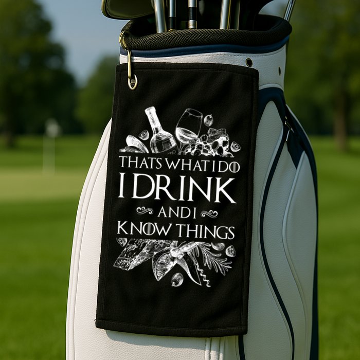 That's What I Do I Drink And I Know Golf Towel