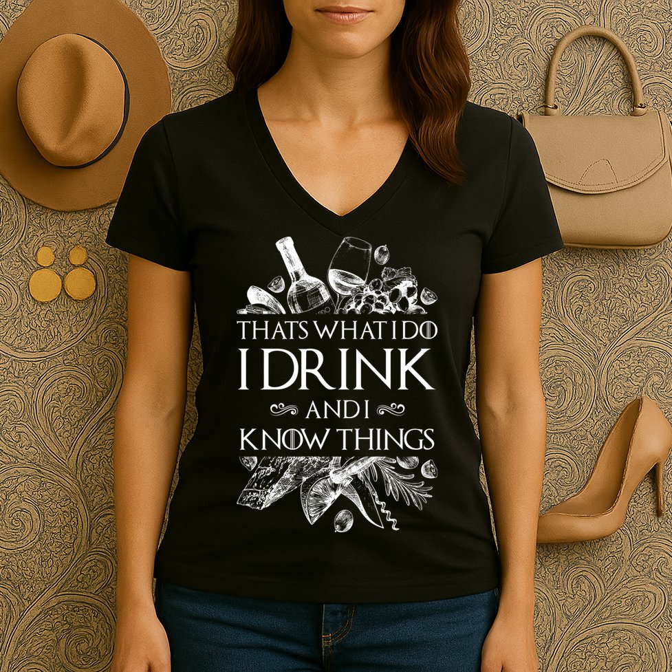 That's What I Do I Drink And I Know Women's V-Neck T-Shirt