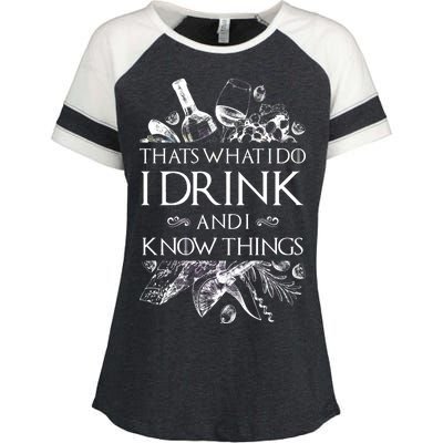 That's What I Do I Drink And I Know Enza Ladies Jersey Colorblock Tee