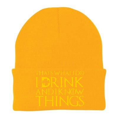 Thats What I Do I Drink and I Know Things St Patricks Day Clover Knit Cap Winter Beanie