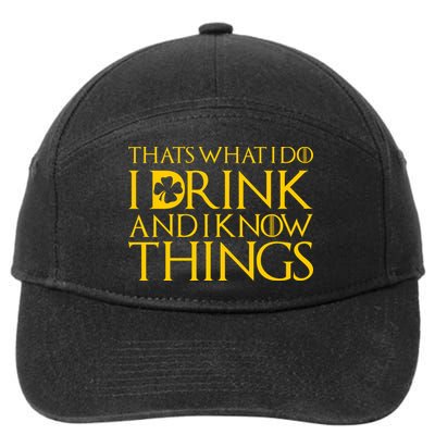 Thats What I Do I Drink and I Know Things St Patricks Day Clover 7-Panel Snapback Hat