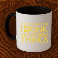 Thats What I Do I Drink and I Know Things St Patricks Day Clover Mug