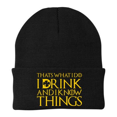 Thats What I Do I Drink and I Know Things St Patricks Day Clover Beanie