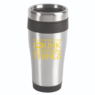 Thats What I Do I Drink and I Know Things St Patricks Day Clover 16oz Travel Tumbler