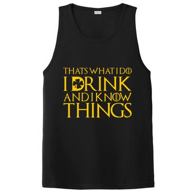 Thats What I Do I Drink and I Know Things St Patricks Day Clover PosiCharge Competitor Tank