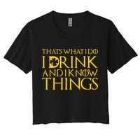 Thats What I Do I Drink and I Know Things St Patricks Day Clover Crop Top