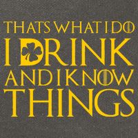 Thats What I Do I Drink and I Know Things St Patricks Day Clover Cotton Canvas Backpack