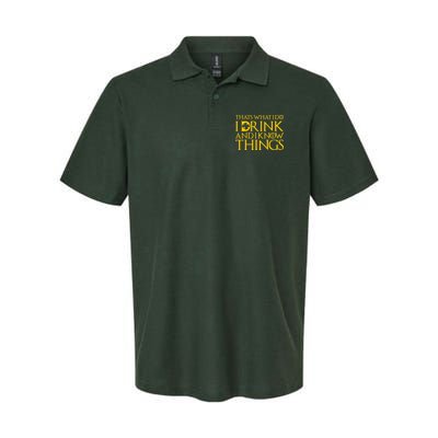 Thats What I Do I Drink and I Know Things St Patricks Day Clover Polo