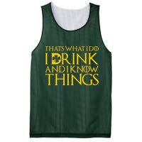 Thats What I Do I Drink and I Know Things St Patricks Day Clover Mesh Reversible Basketball Jersey Tank