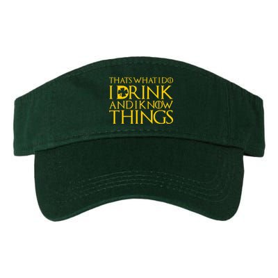 Thats What I Do I Drink and I Know Things St Patricks Day Clover Valucap Bio-Washed Visor