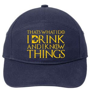 Thats What I Do I Drink and I Know Things St Patricks Day Clover 7-Panel Snapback Hat