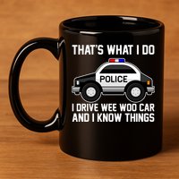That's What I Do I Drive Wee Woo Car and I Know Things 11oz C Handle Ceramic Mug