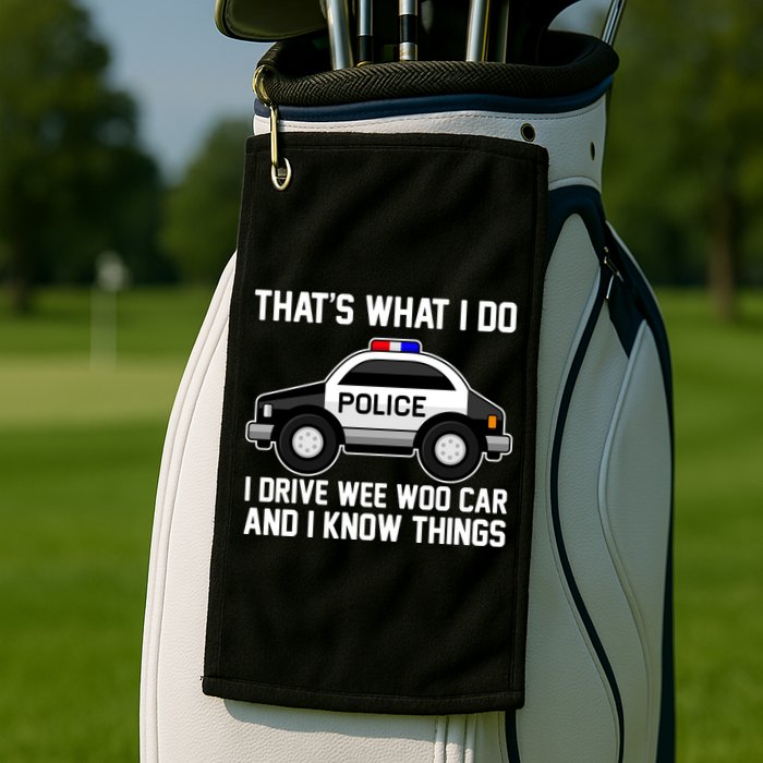 That's What I Do I Drive Wee Woo Car and I Know Things Golf Towel